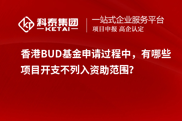 香港BUD基金申請過程中，有哪些項目開支不列入資助范圍？