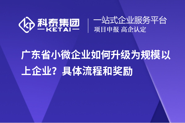 廣東省小微企業(yè)如何升級為規(guī)模以上企業(yè)？具體流程和獎勵