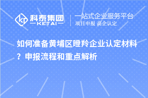 如何準備黃埔區(qū)瞪羚企業(yè)認定材料？申報流程和重點解析