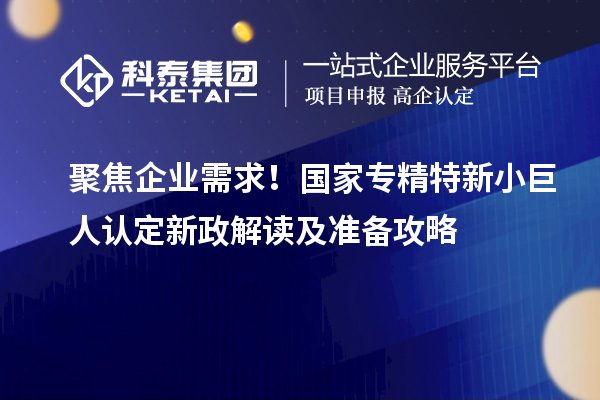 聚焦企業(yè)需求！國家專精特新小巨人認定新政解讀及準備攻略